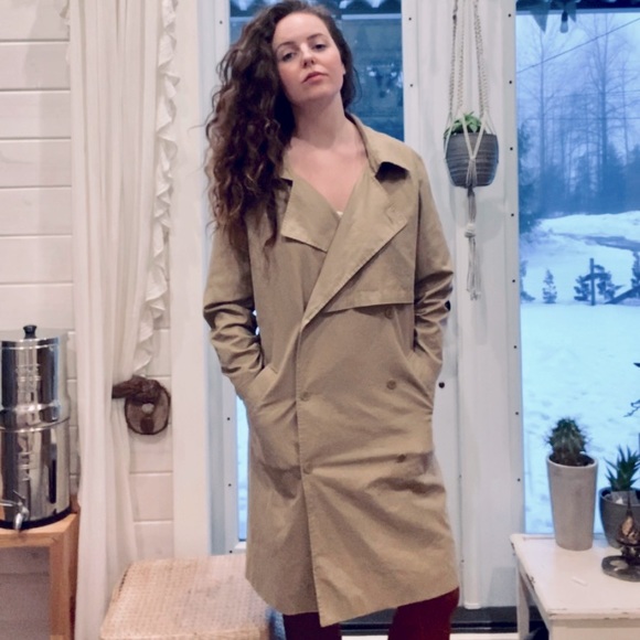 OAK + FORT Jackets & Blazers - 💛SOLD💛Oat + Fort double breasted trench coat in tan, size M